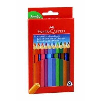 Faber-Castell 12 Renk Jumbo Üçgen Kuru BoyaKIRTASİYE