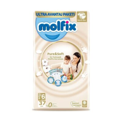 Molfix Pure&Soft Bebek Bezi Süper Fırsat Paketi 6 Beden 15+ Kg 37 AdetBez & MendilBebek Bezi6 Beden Bebek Bezi