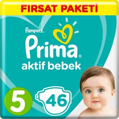 Prima Bebek Bezi Aktif Bebek Eko Paket 5 Beden 46 AdetBez & MendilBebek Bezi5 Beden Bebek Bezi