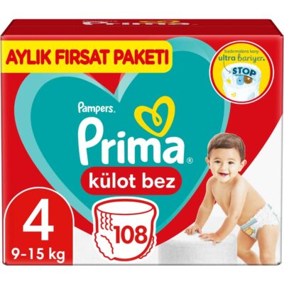 Prima Külot Bebek Bezi Aylık Fırsat Paketi 4 Beden 108 AdetBez & MendilBebek BeziKülot Bez