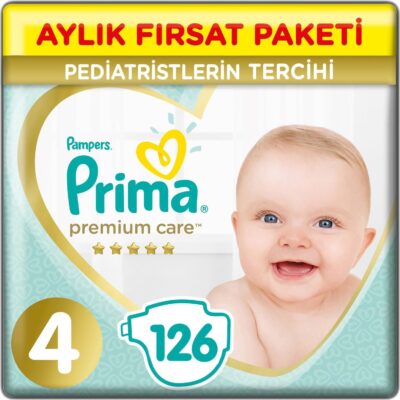 Prima Premium Care Aylık Fırsat Paketi 4 Beden 126 AdetANNE – BEBEKBez & MendilBebek Bezi