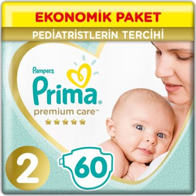 Prima Premium Care Bebek Bezi Ekonomik Paket 2 Beden 60 AdetANNE – BEBEKBez & MendilBebek Bezi