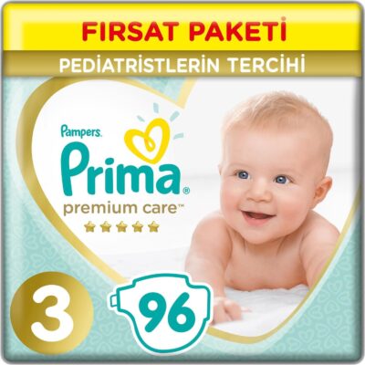 Prima Premium Care Bebek Bezi Fırsat Paketi 3 Beden 96 AdetANNE – BEBEKBez & MendilBebek Bezi