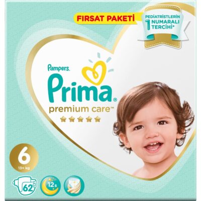 Prima Premium Care Bebek Bezi Fırsat Paketi 6 Beden 62 AdetANNE – BEBEKBez & MendilBebek Bezi