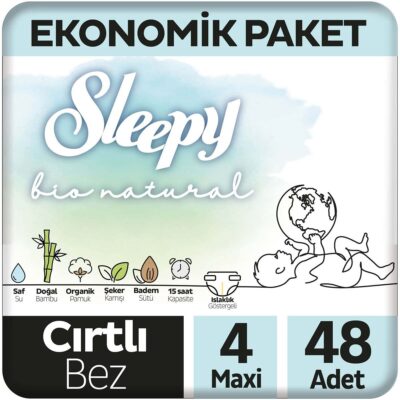 Sleepy Bio Natural Bebek Bezi Jumbo 4 Beden 7-14 Kg 48 AdetANNE – BEBEKBez & MendilBebek Bezi