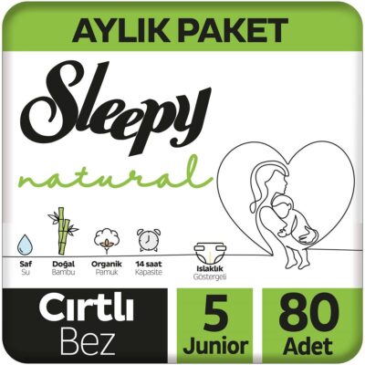 Sleepy Natural Bebek Bezi Jumbo 5 Beden 11-18 Kg 80 AdetANNE – BEBEKBez & MendilBebek Bezi