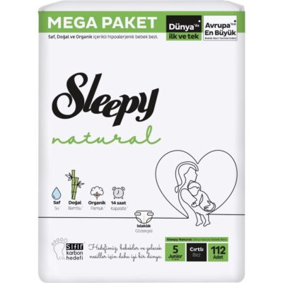 Sleepy Natural Bebek Bezi Mega Fırsat Paketi 5 Beden 11-18 Kg 112 AdetANNE – BEBEKBez & MendilBebek Bezi