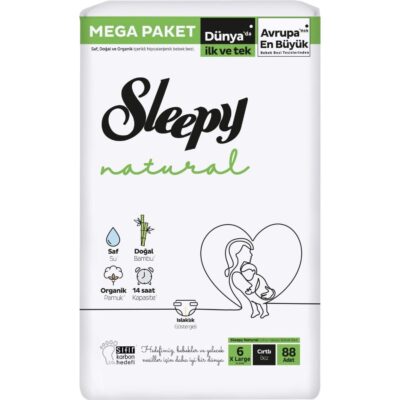 Sleepy Natural Bebek Bezi Mega Fırsat Paketi 6 Beden 15-25 Kg 88 AdetANNE – BEBEKBez & MendilBebek Bezi