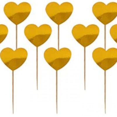 Parti Malzemesi Altın Renk Kalp Şekilli Kürdan Süs 15 AdetEĞLENCE – PARTİ