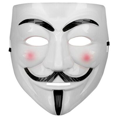 Parti Beyaz Renk Pembe Yanaklı İthal V For Vendetta MaskesiEĞLENCE – PARTİ
