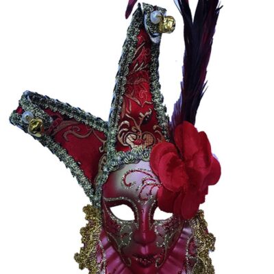 Parti Malzemesi Çıngıraklı Dekoratif Tüylü Seramik Maske Kırmızı RenkEĞLENCE – PARTİ