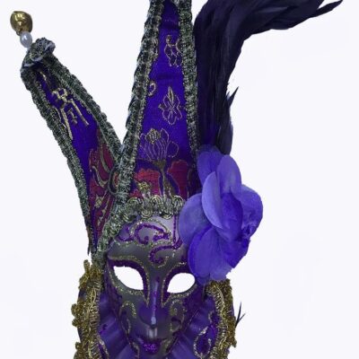Parti Malzemesi Çıngıraklı Dekoratif Tüylü Seramik Maske Mor RenkEĞLENCE – PARTİ