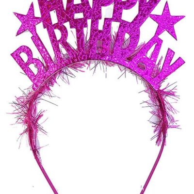 Parti Fuşya Renk Happy Birthday Yazılı Eva Doğum Günü Parti TacıEĞLENCE – PARTİ