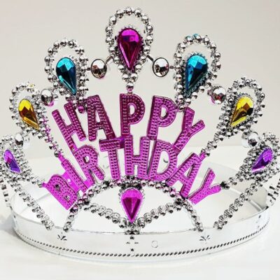 Parti Aksesuar Gümüş Renk Happy Birthday Yazılı Doğum Günü Tacı 60 cmEĞLENCE – PARTİ