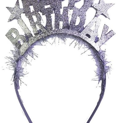 Parti Gümüş Renk Happy Birthday Yazılı Eva Doğum Günü Parti TacıEĞLENCE – PARTİ
