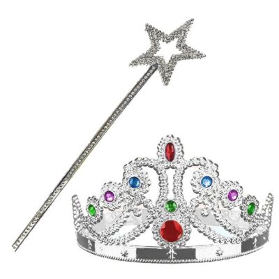 Parti Aksesuar Gümüş Renk Metalize Prenses Tacı ve Metalize Prenses Yıldız AsasıEĞLENCE – PARTİ