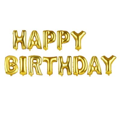 Parti Altın Renk Happy Birthday Folyo Doğum Günü Balonu 35 cmEĞLENCE – PARTİ