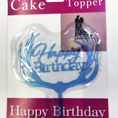Parti Malzemeleri Happy Birthday Yazılı Mavi Dallı Pasta Kek ÇubuğuEĞLENCE – PARTİ