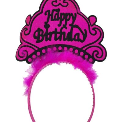 Parti Happy Birthday Yazılı Neon Fuşya Renk Doğum Günü TacıEĞLENCE – PARTİ