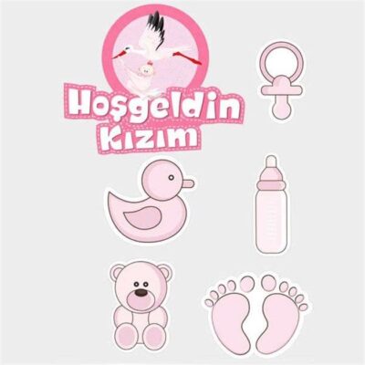 Parti Hoşgeldin Kızım Baby Shower Sticker Etiket Seti 6 AdetEĞLENCE – PARTİ