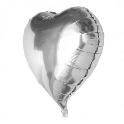 Parti Aksesuar Kalp Balon Folyo Gümüş 60 cm 24 inçEĞLENCE – PARTİ