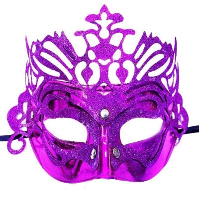 Metalik Fuşya Pembe Renk Masquerade Kelebek Simli Parti Maskesi 23×14 cmEĞLENCE – PARTİ
