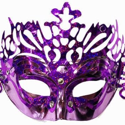 Parti Aksesuar Metalize Ekstra Parlak Hologramlı Parti Maskesi Mor Renk 23×14 cmEĞLENCE – PARTİ