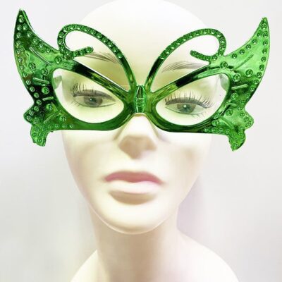 Parti Metalize Kelebek Şekilli Parlak Parti Gözlüğü Yeşil Renk 15×9 cmEĞLENCE – PARTİ