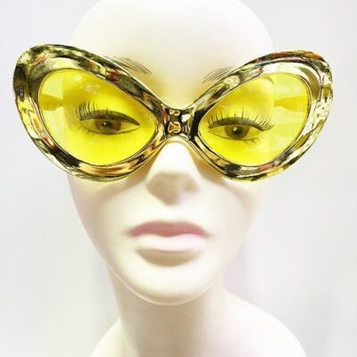 Metalize Yeşilçam 80 li 90 lı Yıllar Parti Gözlüğü Altın Renk 15×7 cmEĞLENCE – PARTİ