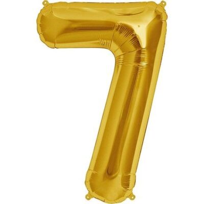 Parti Şekilli Supershape Gold Rakam Folyo Balon 7 NumaraEĞLENCE – PARTİ
