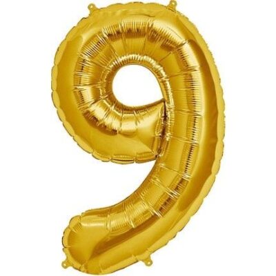 Parti Aksesuar Şekilli Supershape Gold Rakam Folyo Balon 9 NumaraEĞLENCE – PARTİ