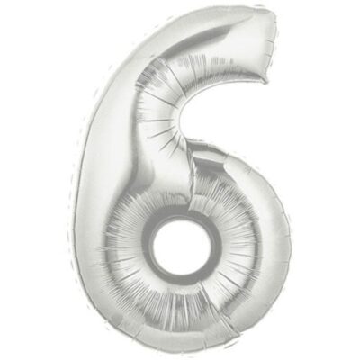 Parti Şekilli Supershape Silver Rakam Folyo Balon 6 NumaraEĞLENCE – PARTİ