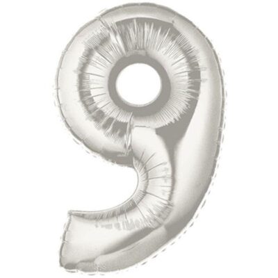 Parti Şekilli Supershape Silver Rakam Folyo Balon 9 NumaraEĞLENCE – PARTİ