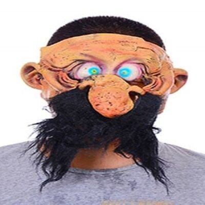 Siyah Kabasakallı Büyük Burun Pörtlek Gözlü Lateks Mağara Adamı MaskesiEĞLENCE – PARTİ