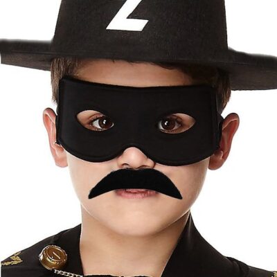 Siyah Renk Zorro Şapkası Zorro Maskesi Zorro Bıyık Çocuk BoyEĞLENCE – PARTİ